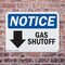 Signmission Gas Shutoff Down Arrow OSHA Notice Sign, Plastic, 10in W x 7in L, 2PK OS-2PACK-NS-P-710-L-13022 - alternate 6